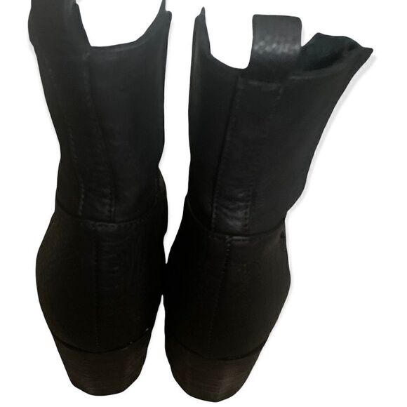 Bryan Blake Black Pebbled Leather Ankle Booties 37.5 - Picture 8 of 13